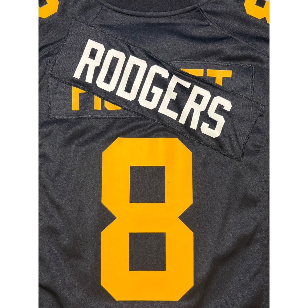 Nike Pittsburgh Steelers Aaron Rodgers 8 Jersey Mens Medium Black Funny Custom